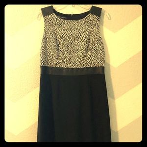 Faux leather strapped and belted dress